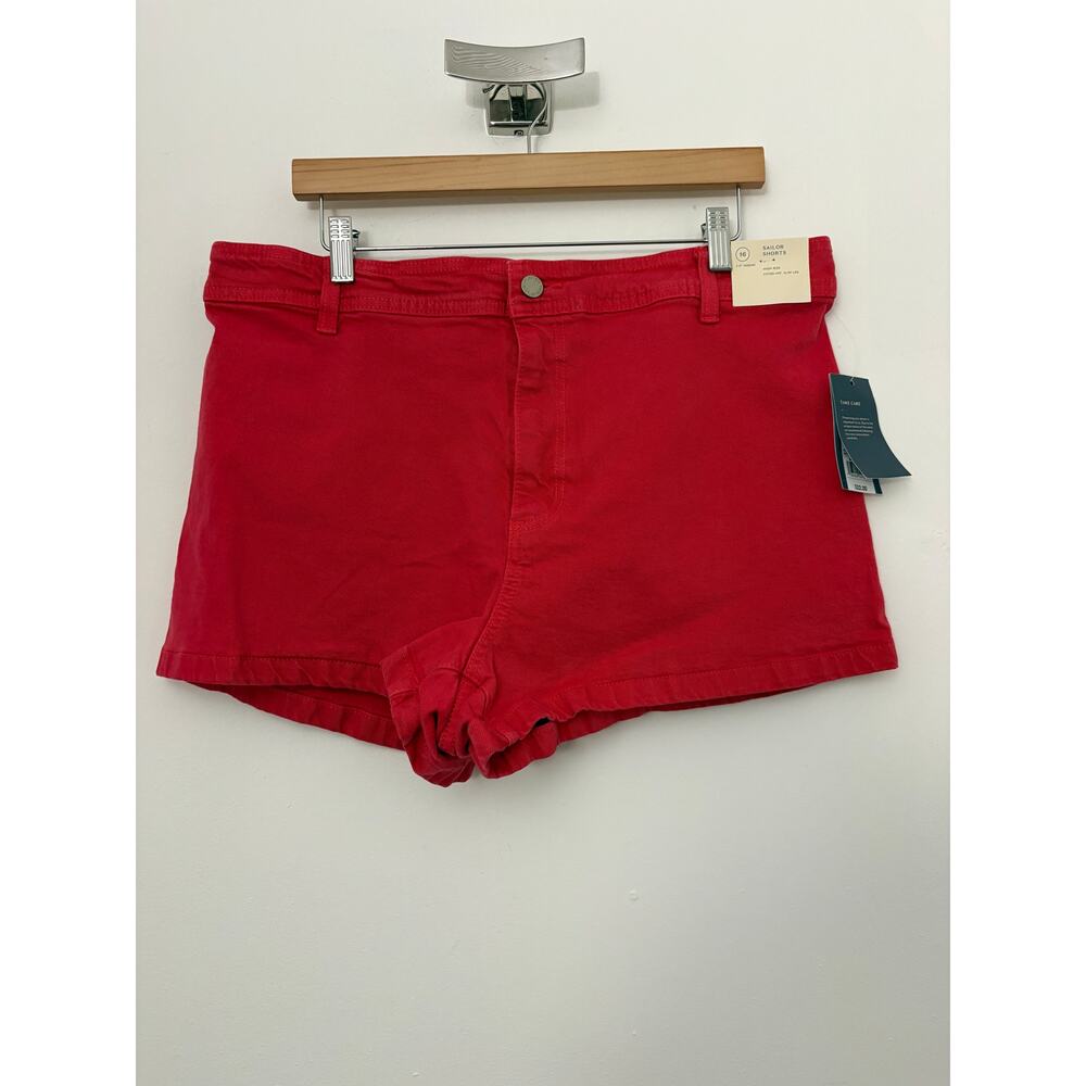 Universal Thread Target Highest-Rise Sailor Denim Shorts Red Size 16 NWT